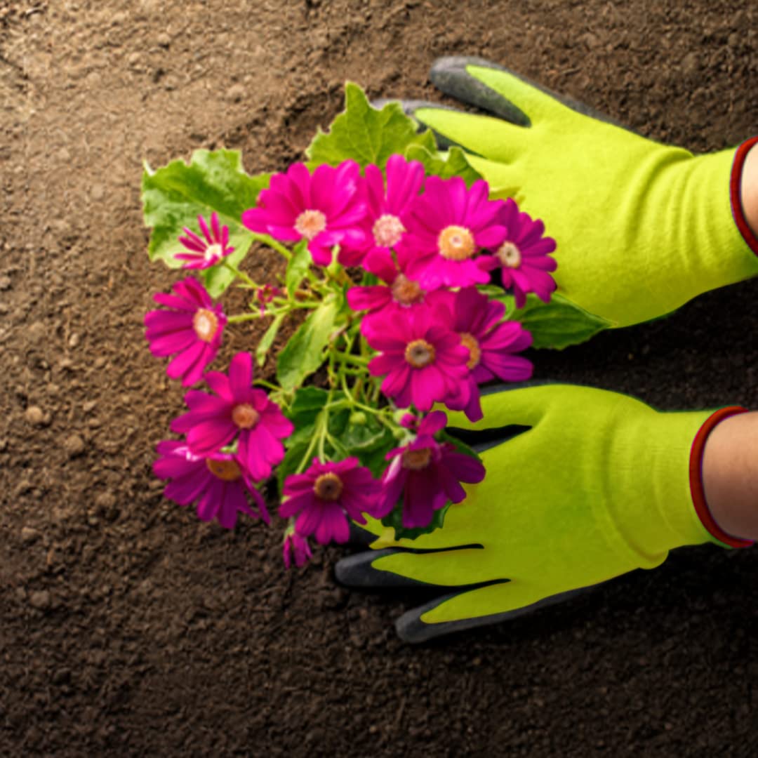 GardenTrails Reusable High Quality Garden Hand Gloves Pair - Green