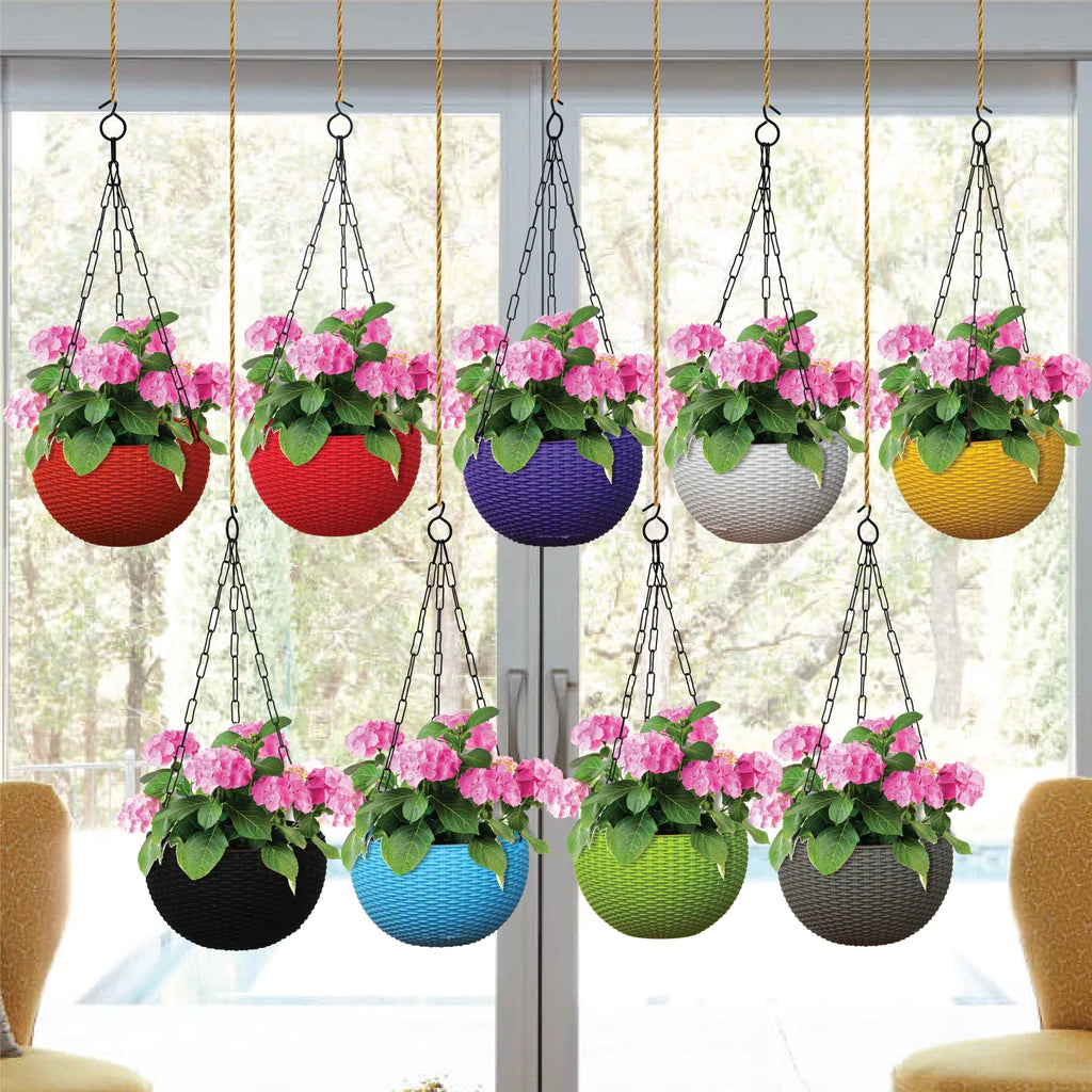 GardenTrails Hanging Basket Pot Mixed Colour - Set of 4