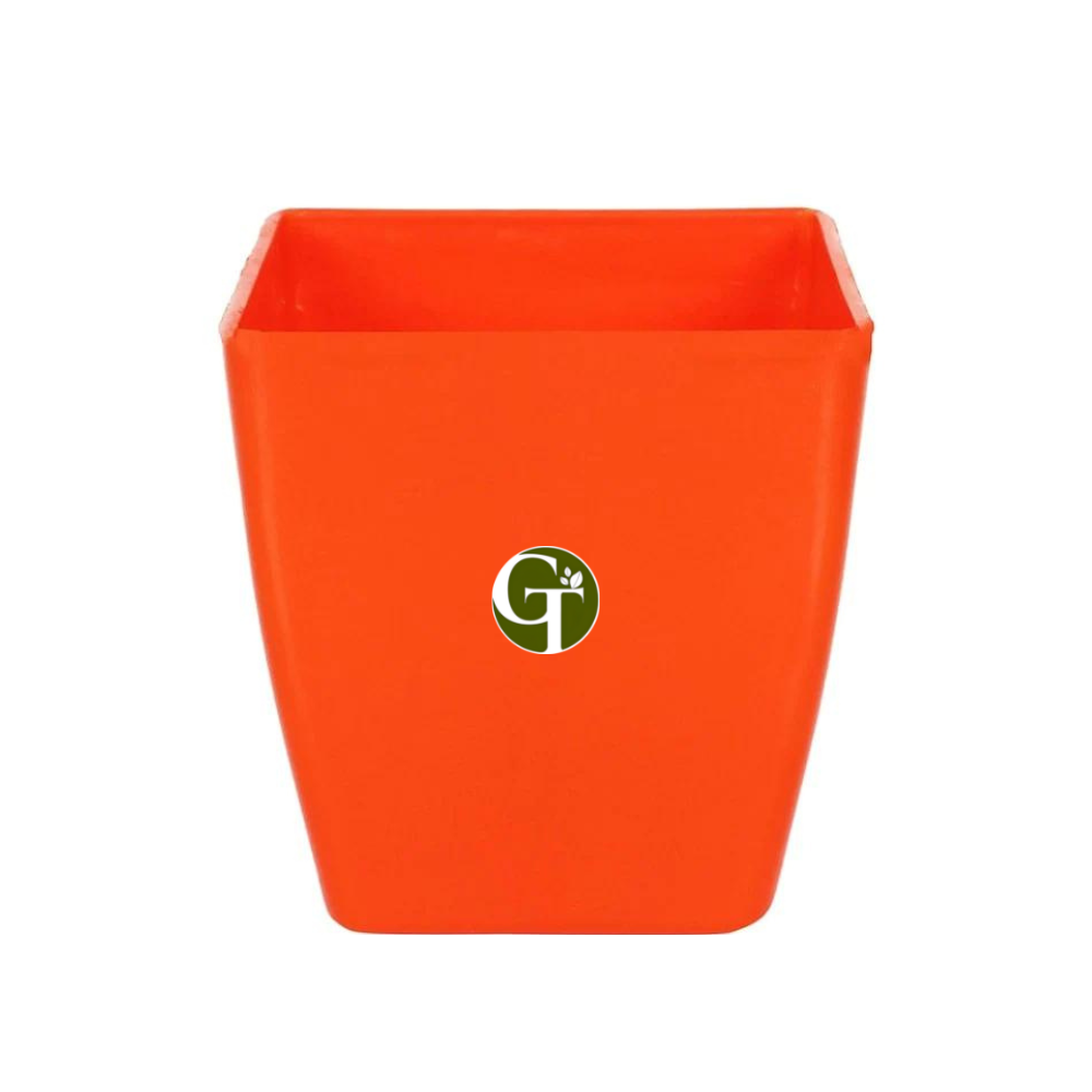 GardenTrails Square Lifestyle Planter Pot 5 Inch - Orange