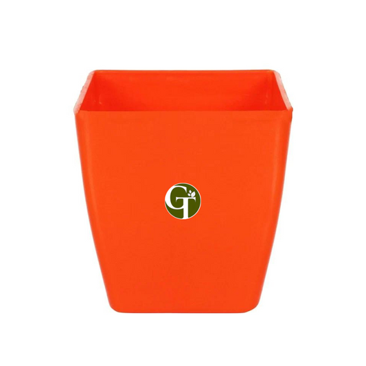 GardenTrails Square Lifestyle Planter Pot 5 Inch - Orange