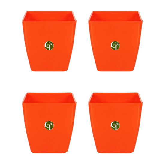 GardenTrails Square Lifestyle Planter Pot 5 Inch - Orange