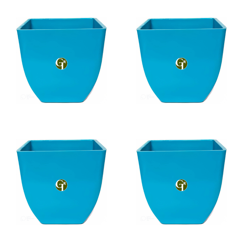 GardenTrails Square Lifestyle Planter Pot 5 Inch - Blue