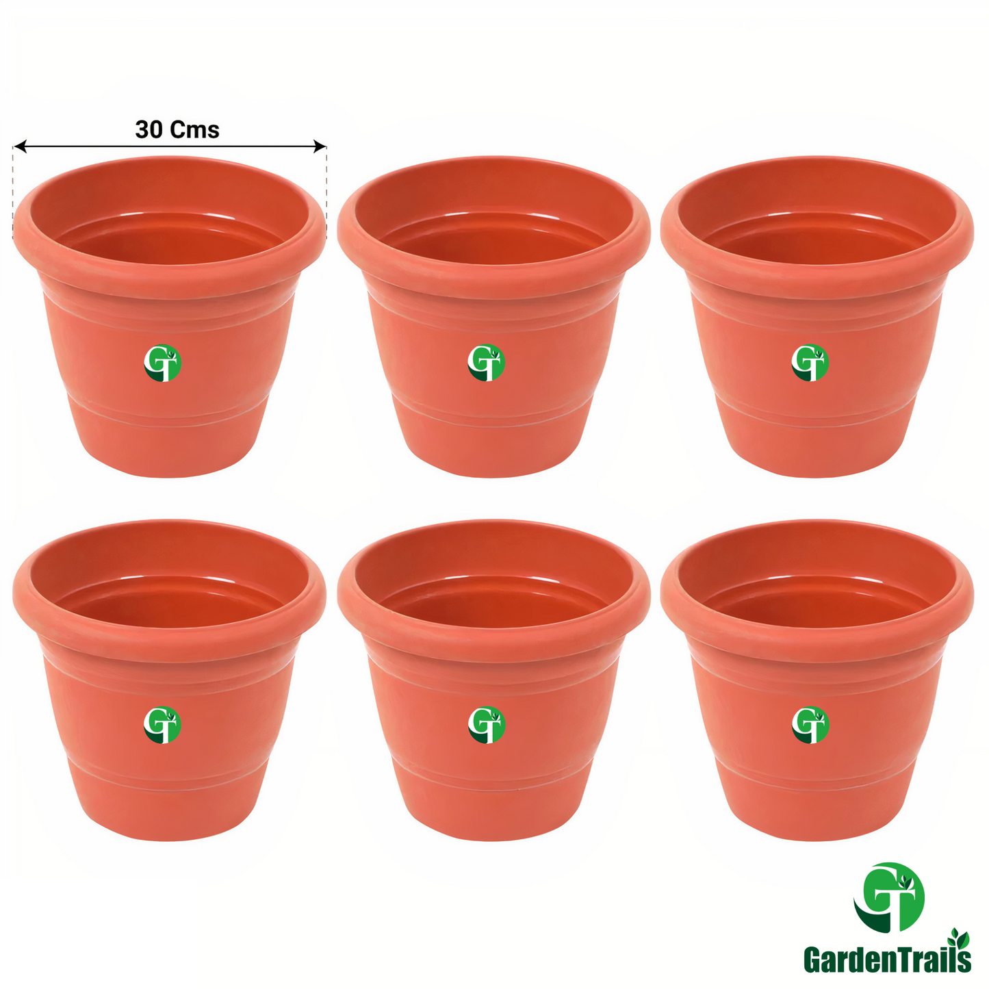 GardenTrails Premium UV Treated Plastic Round Garden Pots - 12 Inches