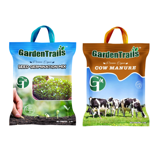 GardenTrails Seed Germination Mix -5 Kg and Organic Cow Manure -5 Kg