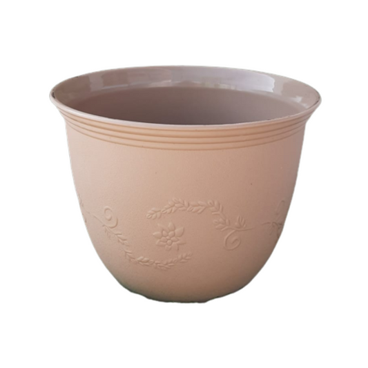 GardenTrails Leafy Plastic Gardening Pot 10 inches - Ivory