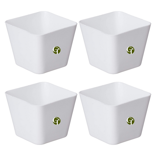 GardenTrails Square Lifestyle Planter Pot 5 Inch - White