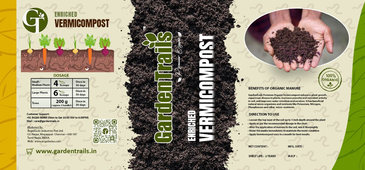 GardenTrails Enriched Vermicompost - 1 Kg Jar