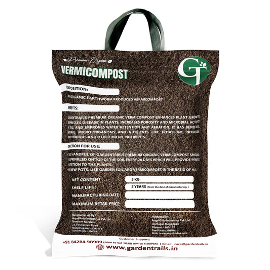 GardenTrails Premium Organic Enriched Vermicompost - 5 Kg
