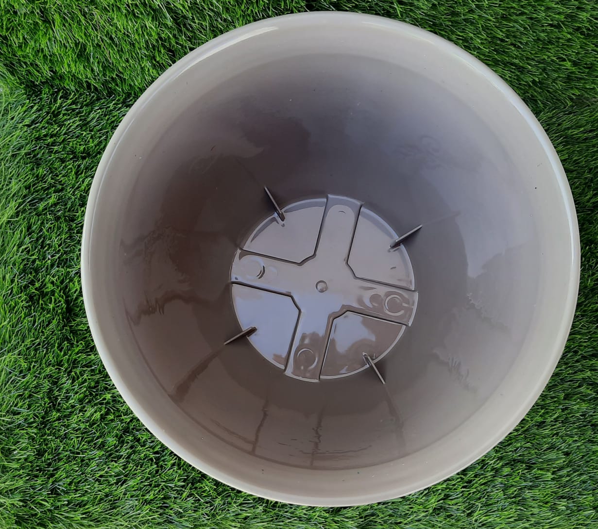 GardenTrails Leafy Plastic Gardening Pot 10 inches - Brown