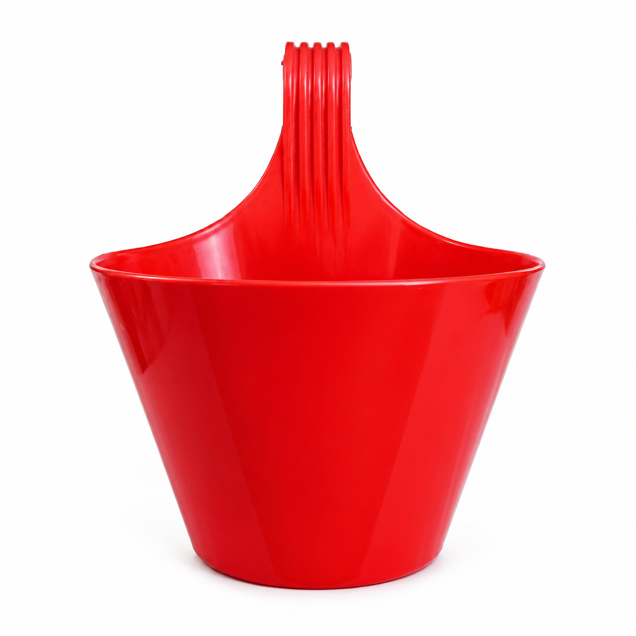 GardenTrails Hanging Balcony Planter | Modern Railing Pot for Home & Garden - Red