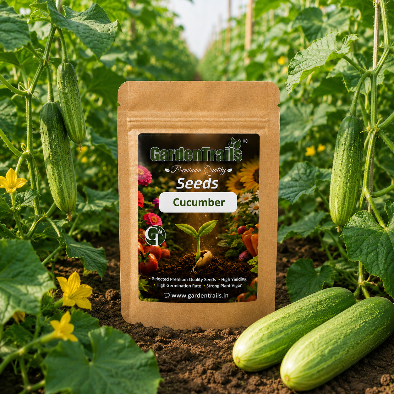 GardenTrails Cucumber Seeds for Home Gardening – High Germination Vegetable Seeds