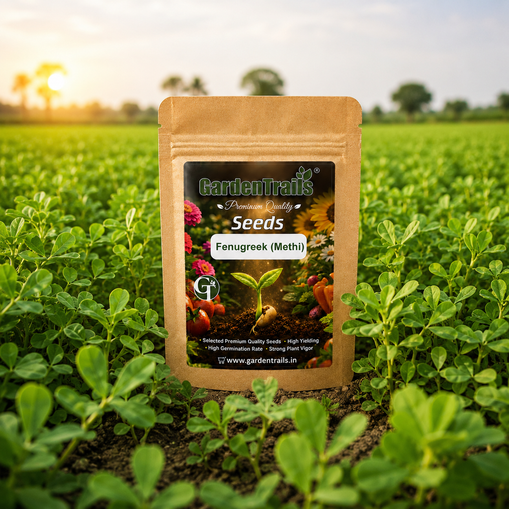 GardenTrails Premium Fenugreek (Methi) Seeds – Grow Fresh Healthy Greens at Home