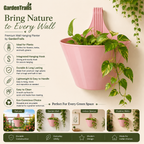 GardenTrails Hanging Balcony Planter | Modern Railing Pot for Home & Garden - Light Pink
