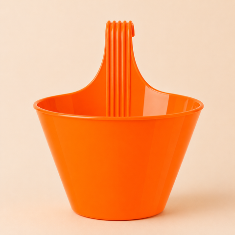 GardenTrails Hanging Balcony Planter | Modern Railing Pot for Home & Garden - Orange