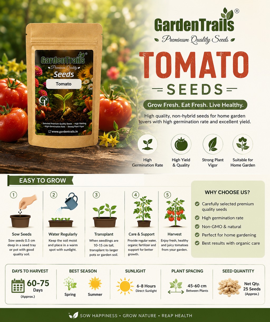 GardenTrails Premium Tomato Seeds – Grow Fresh, Juicy Tomatoes at Home