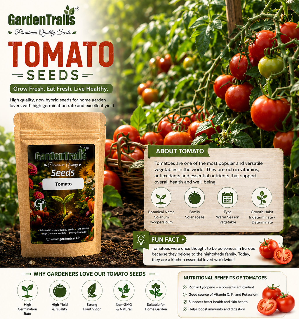 GardenTrails Premium Tomato Seeds – Grow Fresh, Juicy Tomatoes at Home