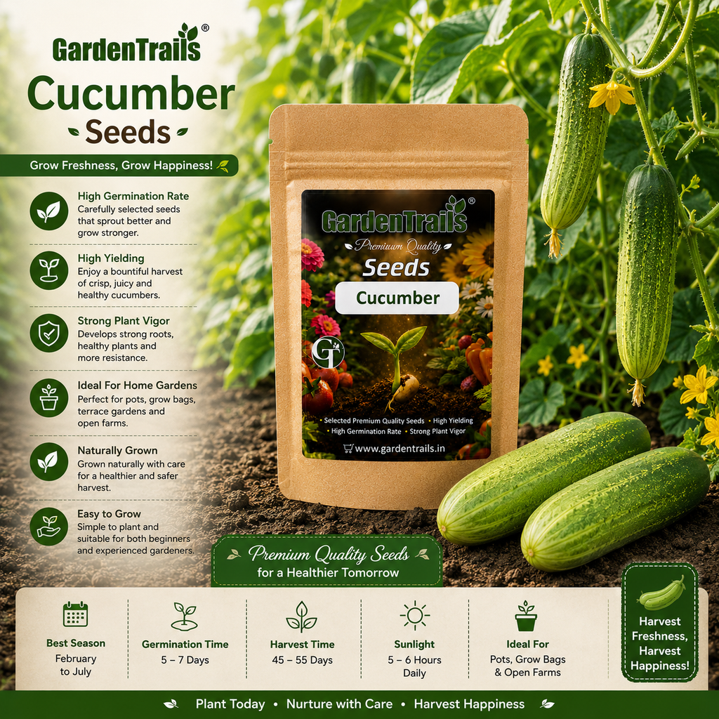 GardenTrails Cucumber Seeds for Home Gardening – High Germination Vegetable Seeds