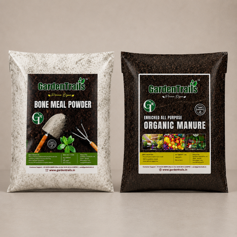 GardenTrails Bone Meal Powder -1 Kg and Enriched Organic Manure -1 Kg