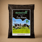 Bag of Garden Trails Cow Manure with a brown background