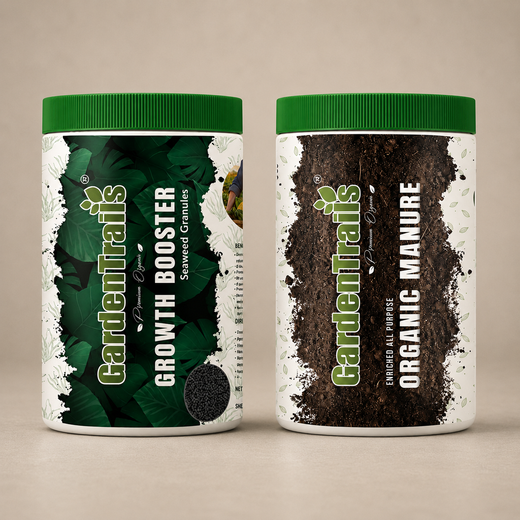 GardenTrails Plant Growth Booster -1 Kg and Enriched All Purpose Organic Manure -1 Kg
