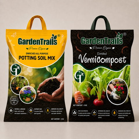 GardenTrails Enriched All Purpose Potting Soil 5 Kg and Enriched Vermicompost 5 Kg