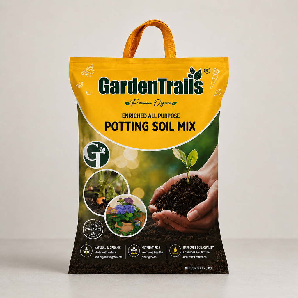 GardenTrails Enriched All Purpose Potting Soil Mix -5Kg and Coco Peat Soil Powdered - 2Kg