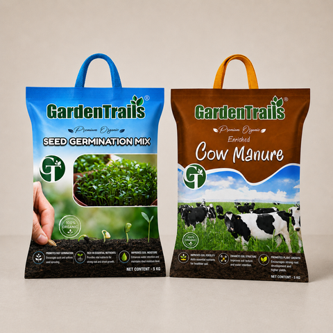 GardenTrails Seed Germination Mix -5 Kg and Organic Cow Manure -5 Kg