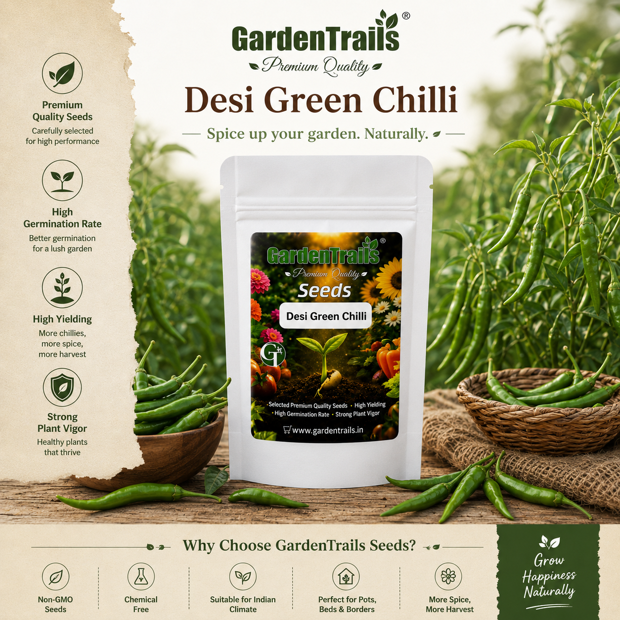 GardenTrails Desi Green Chilli