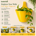 GardenTrails Hanging Balcony Planter | Modern Railing Pot for Home & Garden - Yellow