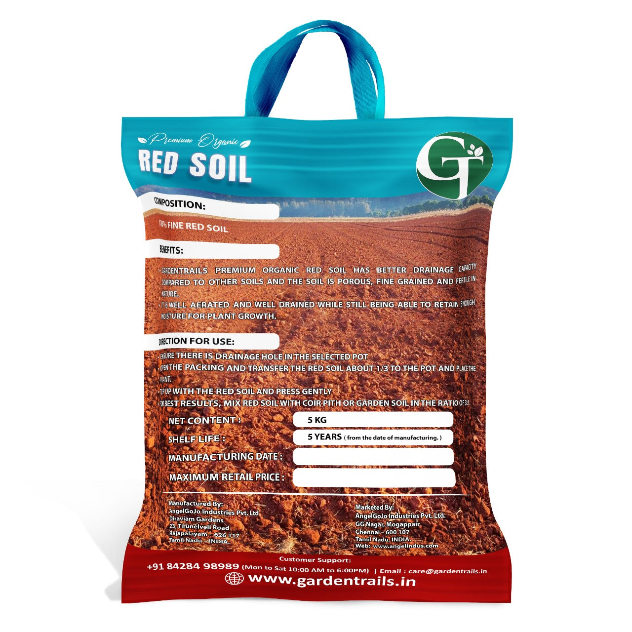 GardenTrails Premium Organic Red Soil - 5 Kg