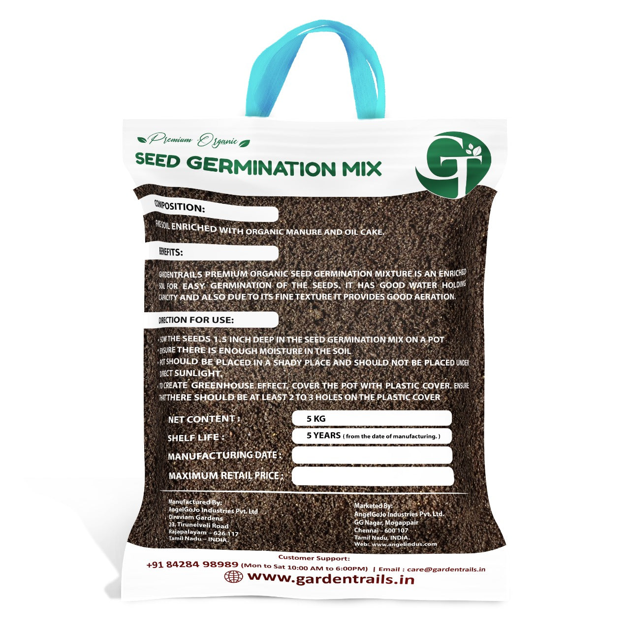 GardenTrails Premium Organic Seed Germination Mix - 5 Kg