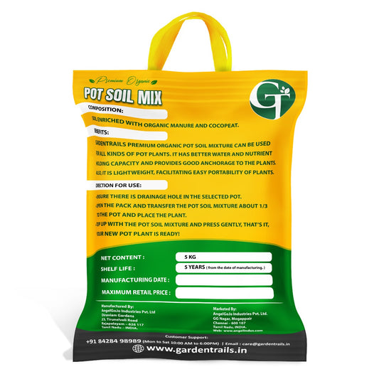 GardenTrails Premium Organic Potting Soil Mix Enriched With Organic Manure for All Plants - 5 Kg