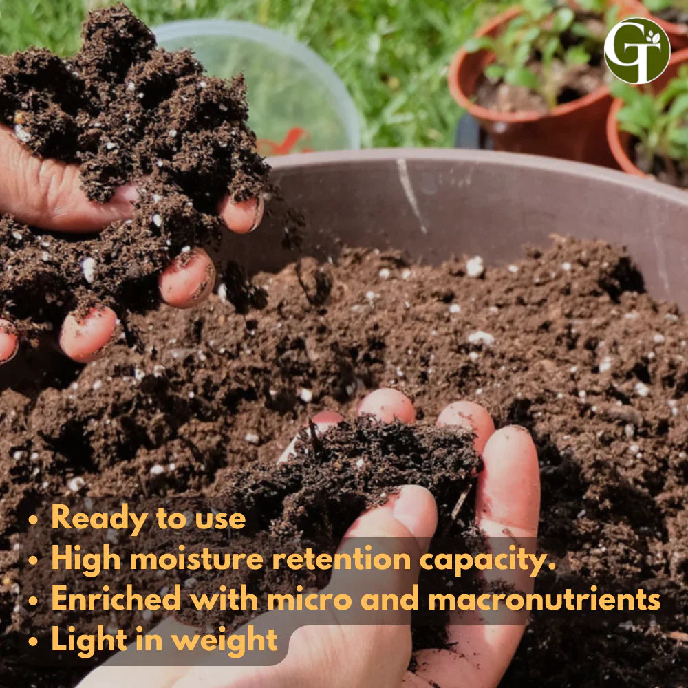 GardenTrails Enriched All Purpose Potting Soil Mix -5 Kg and Cow Manure - 5 Kg