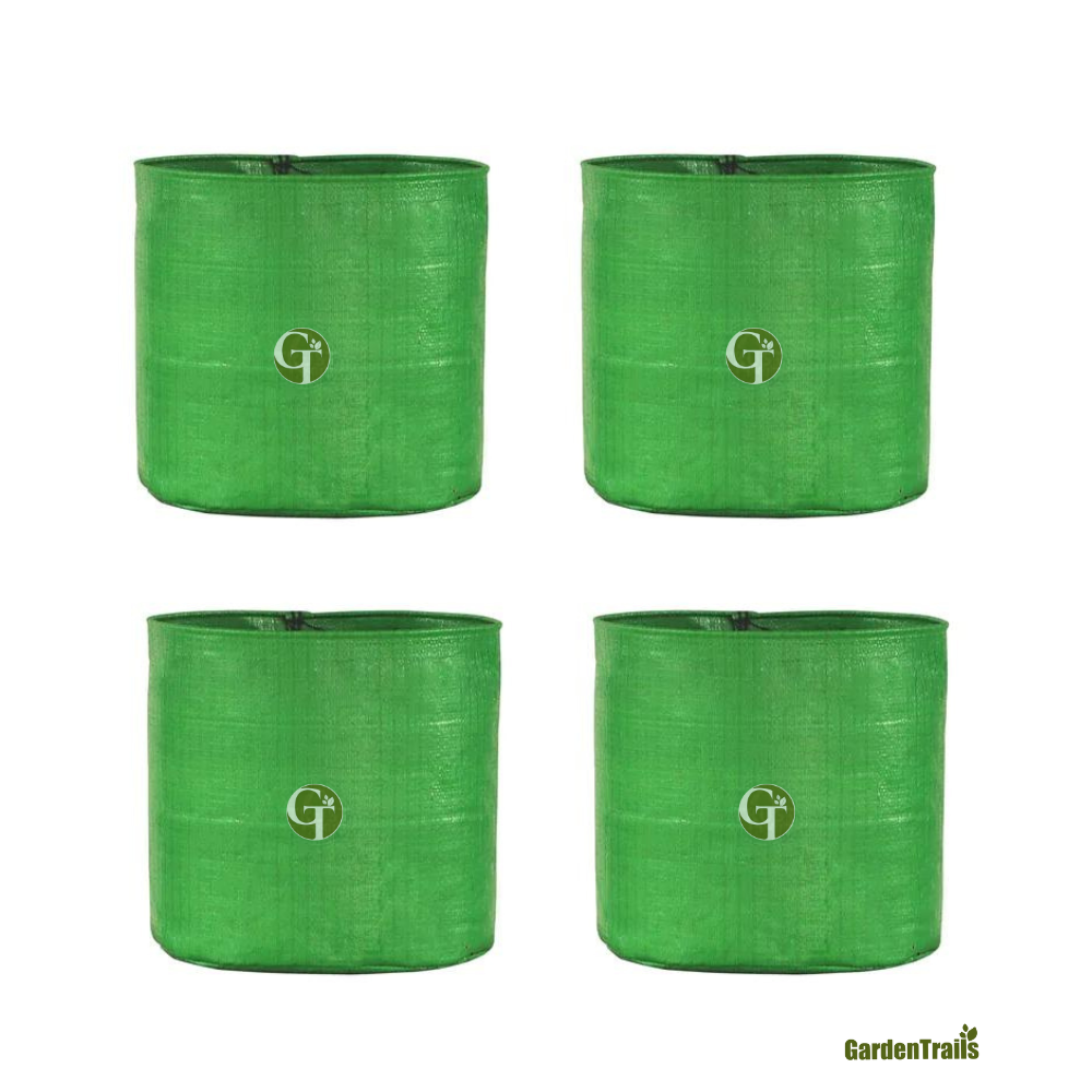 GardenTrails High Quality Round Grow Bag 250 GSM - 12x15 - Green