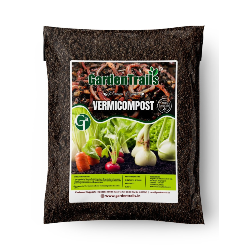 GardenTrails Premium Organic Vermicompost - 1 Kg
