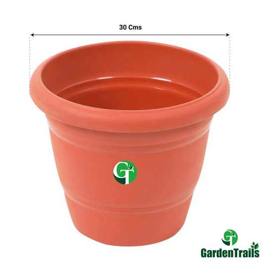 GardenTrails Premium UV Treated Plastic Round Garden Pots - 12 Inches