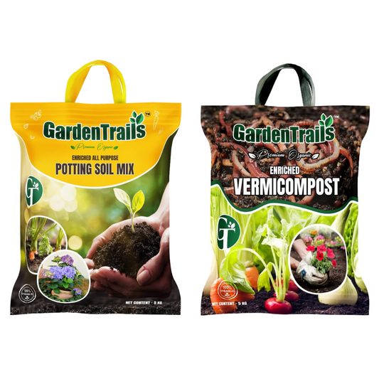 GardenTrails Enriched All Purpose Potting Soil 5 Kg and Enriched Vermicompost 5 Kg