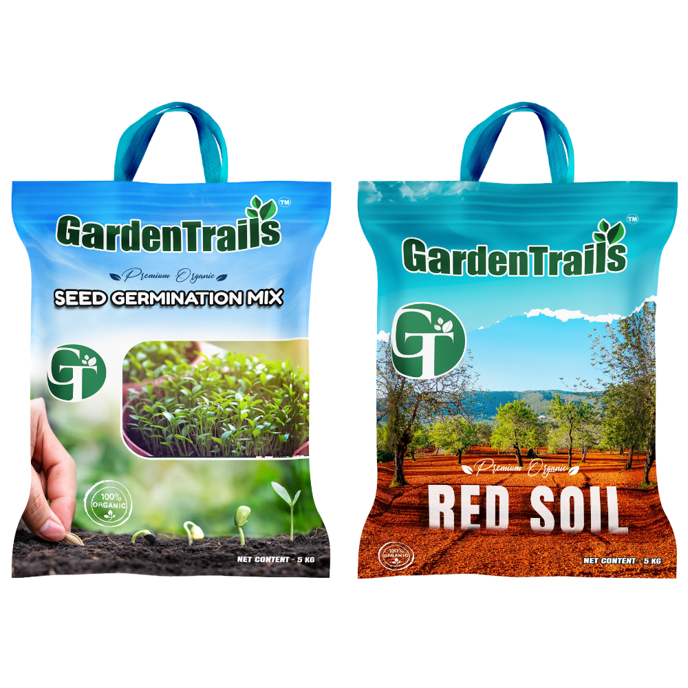 GardenTrails Seed Germination Mix -5 Kg and Red Soil -5 Kg