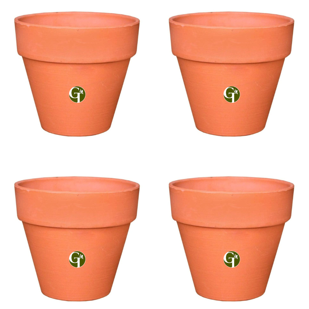 Gardentrails Heavy-Duty Polypropylene Material Flower Planter for Indoor Plants with Matte Finish - Terracotta, 8"