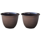 GardenTrails Leafy Plastic Gardening Pot 10 inches - Brown