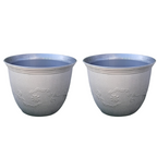 GardenTrails Leafy Plastic Gardening Pot 10 inches - Silver