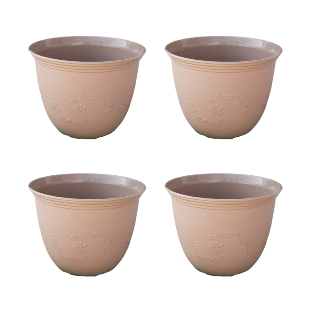 GardenTrails Leafy Plastic Gardening Pot 10 inches - Ivory