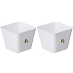 GardenTrails Square Lifestyle Planter Pot 5 Inch - White
